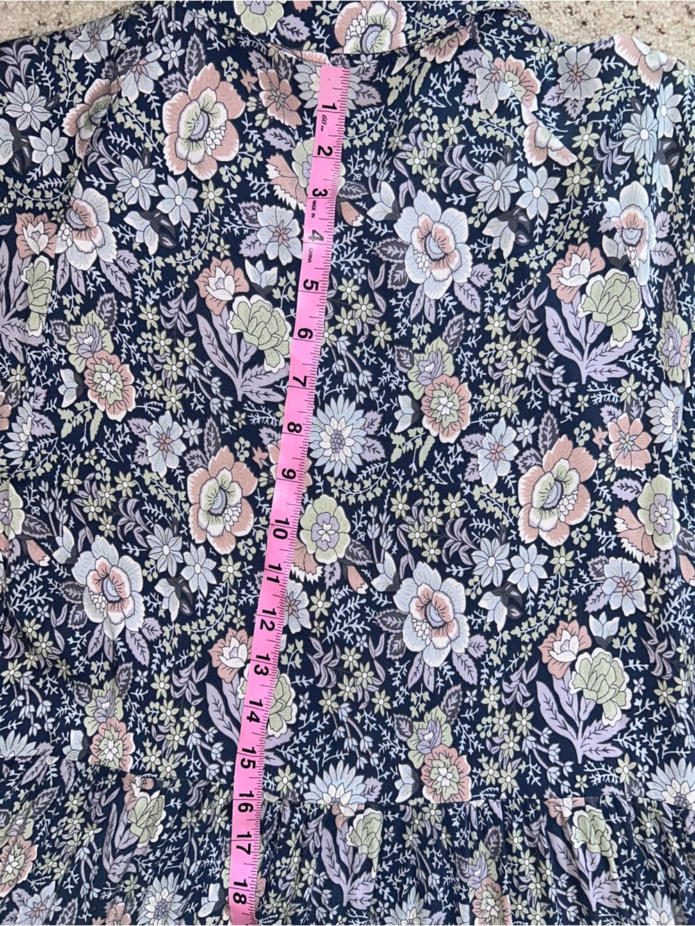 NATURAL LIFE Rebecca Midi Dress. Cottagecore, blue floral. Pockets! Medium. VGUC - Picture 9 of 11